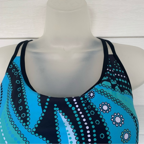 Women’s Blue and Black Swimsuit top with Sporty NWT - Picture 2 of 6
